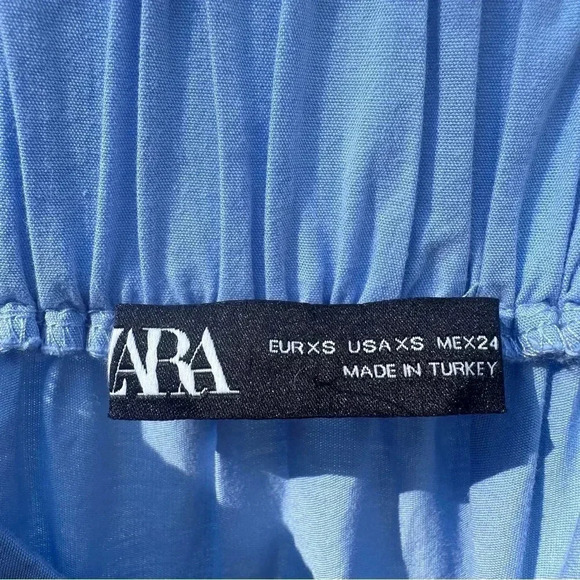 Zara maxi dress - light blue-navy color block bohemian hippie summer fall spring - Picture 4 of 11